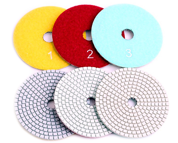 White Grid 3-Step Polishing Pads for DRY/WET USE