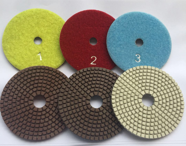 4 Inch Copper Bond 3 Step Polishing Pads for Granite and Marble