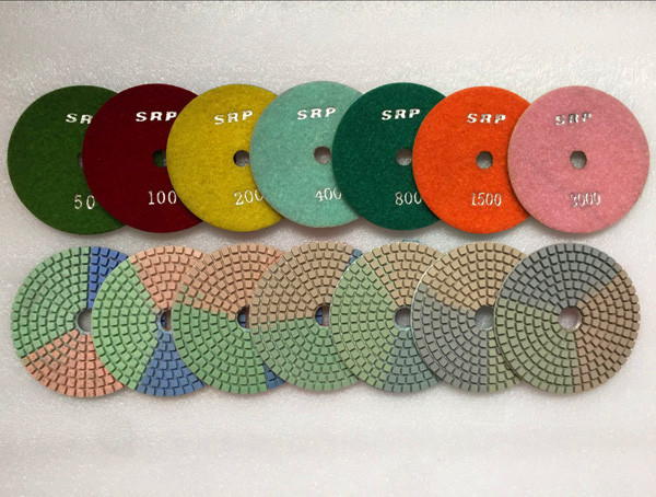 Three Color Wet Polishing Pads for Stones